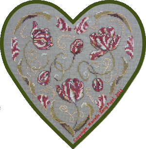 ref F53 – Coeur aux tulipes